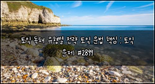 토익 독해 유형별 전략 토익 문법 핵심 : 토익 문제 #2899