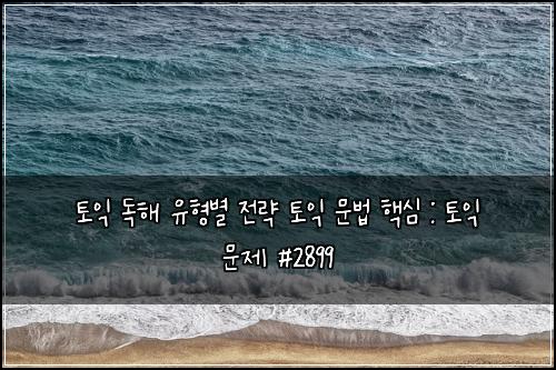토익 독해 유형별 전략 토익 문법 핵심 : 토익 문제 #2899