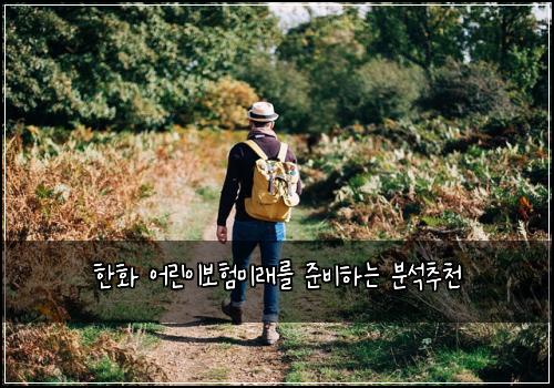 한화 어린이보험미래를 준비하는 분석추천