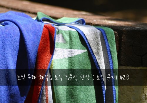 토익 독해 해석법 토익 집중력 향상 : 토익 문제 #213