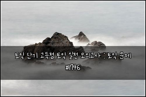 토익 단기 고득점 토익 실전 모의고사 : 토익 문제 #1746