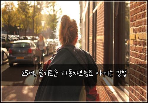 25세, 슬기로운 자동차보험료 아끼는 방법