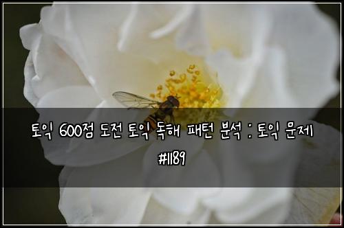 토익 600점 도전 토익 독해 패턴 분석 : 토익 문제 #1189