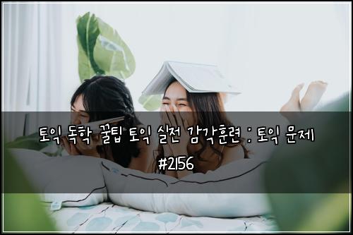토익 독학 꿀팁 토익 실전 감각훈련 : 토익 문제 #2156