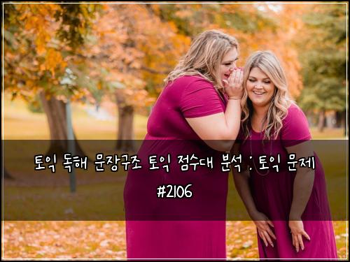 토익 독해 문장구조 토익 점수대 분석 : 토익 문제 #2106