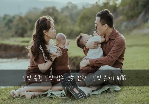 토익 유형 토익 점수 변동 전략 : 토익 문제 #196