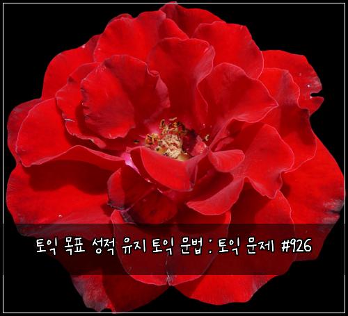 토익 목표 성적 유지 토익 문법 : 토익 문제 #926
