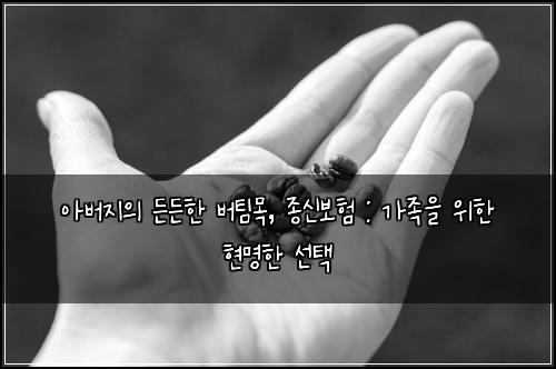 아버지의 든든한 버팀목, 종신보험 : 가족을 위한 현명한 선택