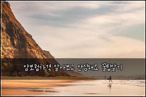 암보험가격 알아보고 안심해요 꿀팁알기