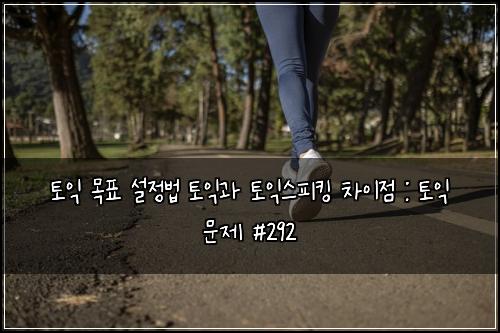 토익 목표 설정법 토익과 토익스피킹 차이점 : 토익 문제 #292