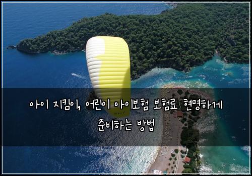 아이 지킴이, 어린이 아이보험 보험료 현명하게 준비하는 방법