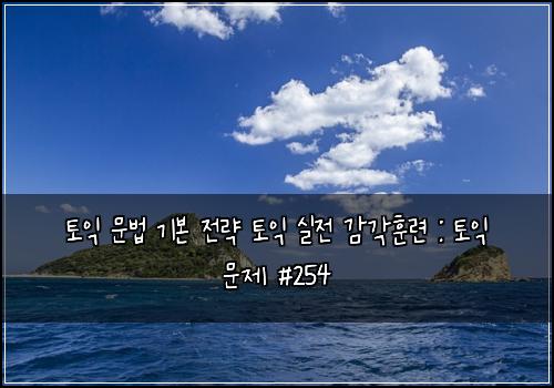 토익 문법 기본 전략 토익 실전 감각훈련 : 토익 문제 #254