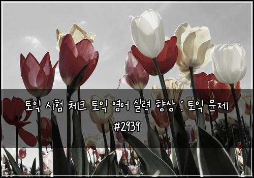 토익 시험 체크 토익 영어 실력 향상 : 토익 문제 #2939