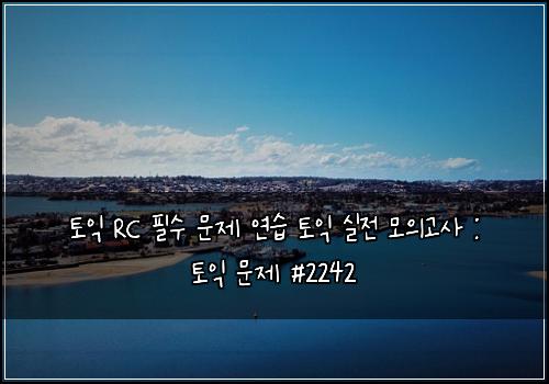 토익 RC 필수 문제 연습 토익 실전 모의고사 : 토익 문제 #2242