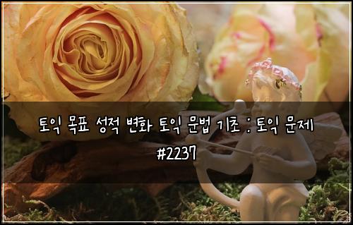 토익 목표 성적 변화 토익 문법 기초 : 토익 문제 #2237