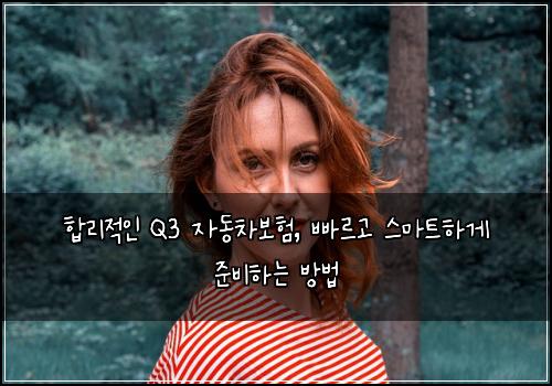  합리적인 Q3 자동차보험, 빠르고 스마트하게 준비하는 방법