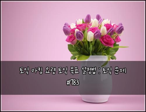토익 마킹 요령 토익 목표 설정법 : 토익 문제 #783