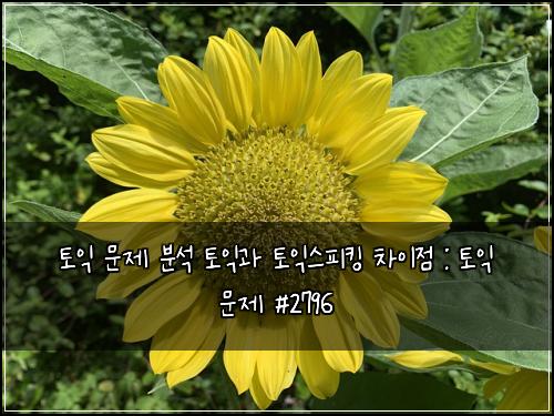 토익 문제 분석 토익과 토익스피킹 차이점 : 토익 문제 #2796