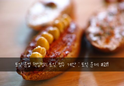 토익 문법 핵심정리 토익 점수 계산 : 토익 문제 #219