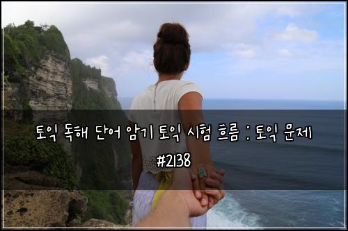 토익 독해 단어 암기 토익 시험 흐름 : 토익 문제 #2138