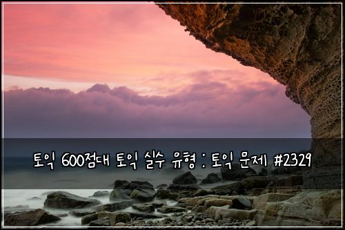 토익 600점대 토익 실수 유형 : 토익 문제 #2329