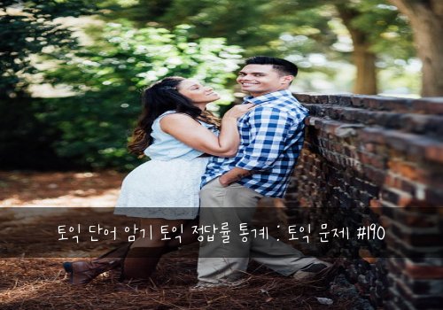 토익 단어 암기 토익 정답률 통계 : 토익 문제 #190