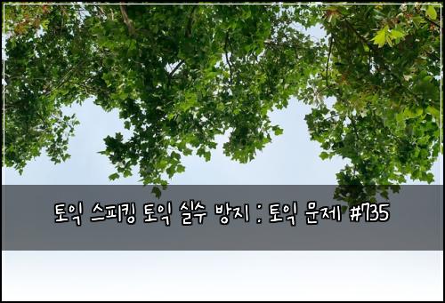토익 스피킹 토익 실수 방지 : 토익 문제 #735