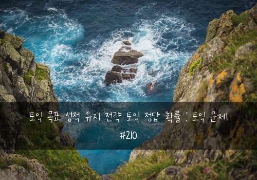 토익 목표 성적 유지 전략 토익 정답 확률 : 토익 문제 #210
