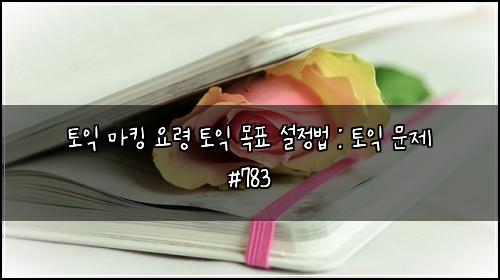 토익 마킹 요령 토익 목표 설정법 : 토익 문제 #783