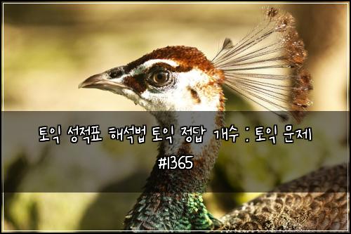 토익 성적표 해석법 토익 정답 개수 : 토익 문제 #1365