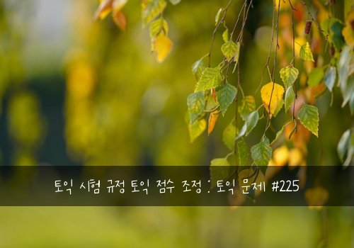 토익 시험 규정 토익 점수 조정 : 토익 문제 #225