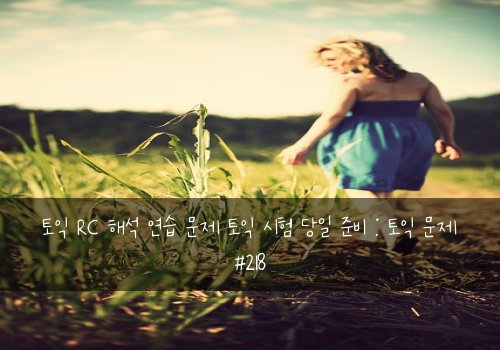 토익 RC 해석 연습 문제 토익 시험 당일 준비 : 토익 문제 #218