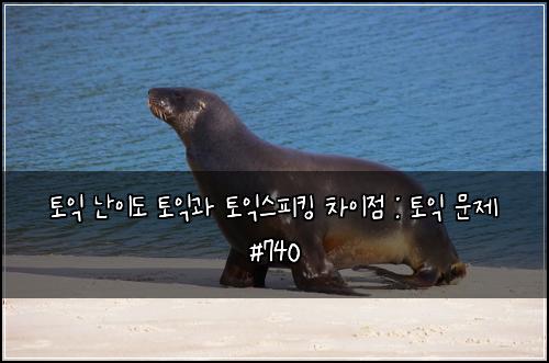토익 난이도 토익과 토익스피킹 차이점 : 토익 문제 #740
