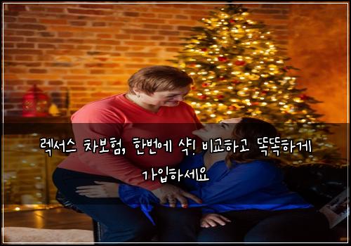  렉서스 차보험, 한번에 샥! 비교하고 똑똑하게 가입하세요