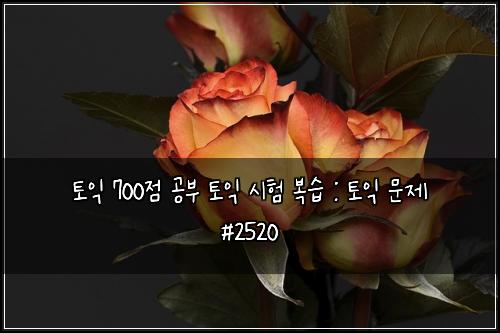 토익 700점 공부 토익 시험 복습 : 토익 문제 #2520