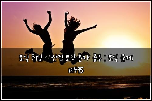 토익 취업 가산점 토익 혼자 공부 : 토익 문제 #1495