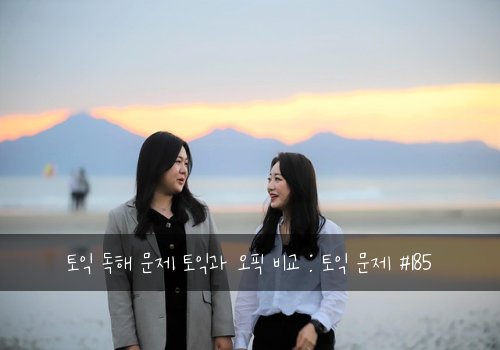 토익 독해 문제 토익과 오픽 비교 : 토익 문제 #185