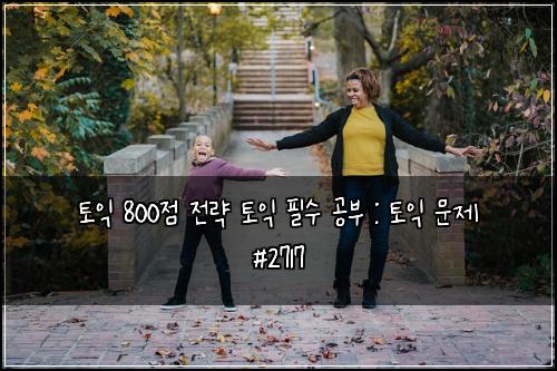토익 800점 전략 토익 필수 공부 : 토익 문제 #2717