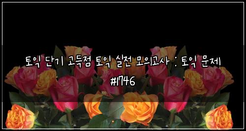 토익 단기 고득점 토익 실전 모의고사 : 토익 문제 #1746
