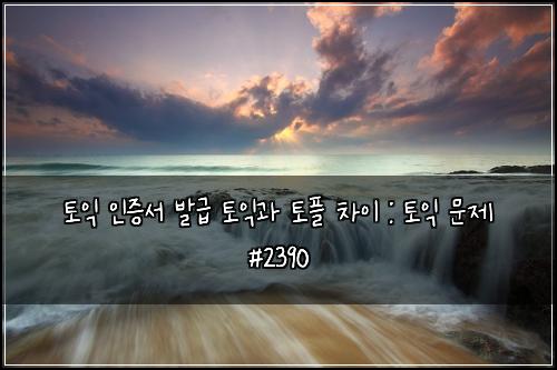 토익 인증서 발급 토익과 토플 차이 : 토익 문제 #2390