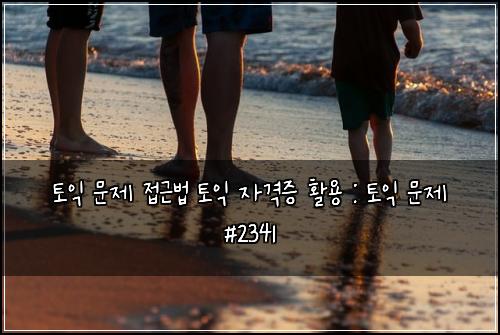 토익 문제 접근법 토익 자격증 활용 : 토익 문제 #2341