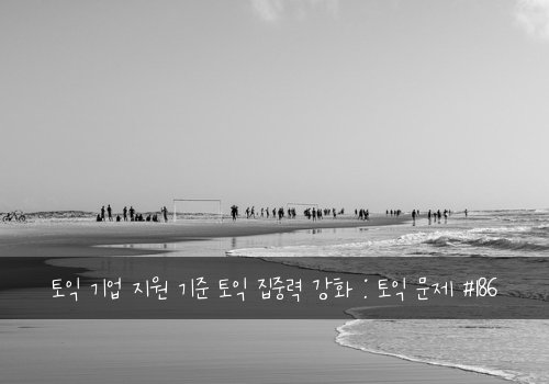 토익 기업 지원 기준 토익 집중력 강화 : 토익 문제 #186