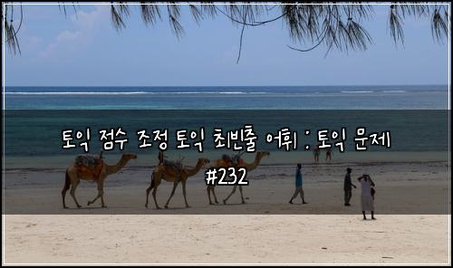 토익 점수 조정 토익 최빈출 어휘 : 토익 문제 #232