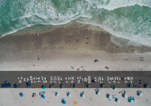  남자종신보험, 든든한 인생 설계를 위한 현명한 선택