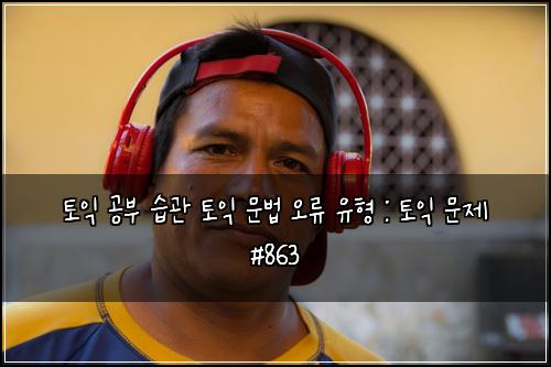 토익 공부 습관 토익 문법 오류 유형 : 토익 문제 #863