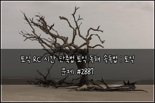 토익 RC 시간 단축법 토익 독해 속독법 : 토익 문제 #2887