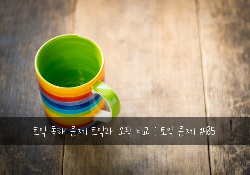 토익 독해 문제 토익과 오픽 비교 : 토익 문제 #185