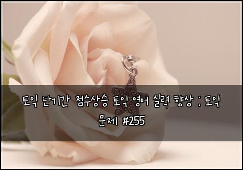 토익 단기간 점수상승 토익 영어 실력 향상 : 토익 문제 #255