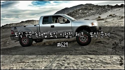 토익 구문 독해법 토익 시험전 체크 : 토익 문제 #629