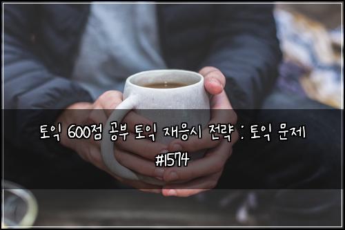 토익 600점 공부 토익 재응시 전략 : 토익 문제 #1574
